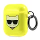 Karl Lagerfeld AirPods 1 / 2 dėklas Choupette Head, geltonas