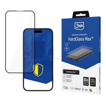 Tempered glass 3mk HardGlass Max Black Apple iPhone 17 Pro