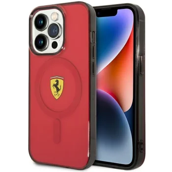 Ferrari Translucent MagSafe dėklas skirtas iPhone 14 Pro Max, raudonas