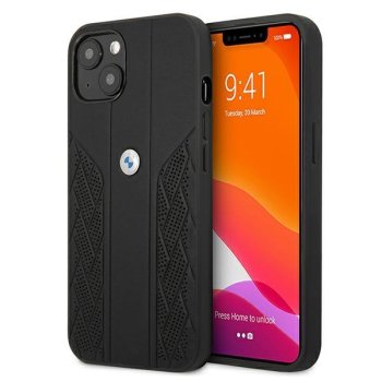 Apple iPhone 13 mini 5.4" BMW Leather Curve Perforate Case Cover (BMHCP13SRSPPK), Black