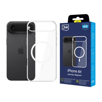 3mk EverClear MagCase dėklas, skirtas iPhone 17 Air, skaidrus