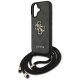 Guess 4G Big Logo Cord Strap Crossbody dėklas iPhone 17, juodas