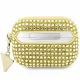 Apsauginis dėklas Guess Rhinestone Triangle, skirtas AirPods Pro 2, auksinis