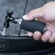 Rockbros CO₂ dviračio pompa, aliumininė galvutė, Presta ir Schrader, juoda