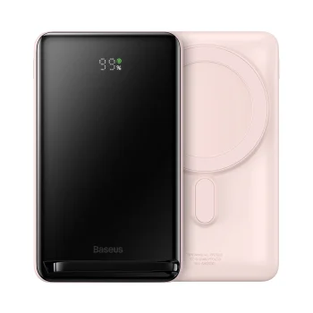 Baseus Magnetic Bracket power bank with wireless charging MagSafe 10000mAh 20W Overseas Edition pink (PPCX000204) + USB...