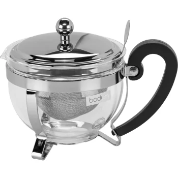 Bodum Chambord stiklinis arbatinukas su filtru, 0.5 l, sidabrinis