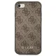 Dėklas Guess 4G Metal Gold Logo skirtas iPhone SE 2022 / 2020 / 7 / 8, rudas