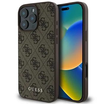 Guess 4G Classic Case for iPhone 16 Pro Max, Brown