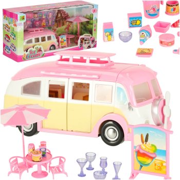 Toy Ice Cream Truck - Camper with Accessories, 30 Pieces