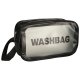 Set of 3 Clear Waterproof Travel Toiletry Bags, Makeup Organizer Pouches, Black