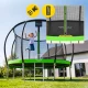 4Fizjo PRO batutas vaikams su apsauginiu tinklu, 374 cm (12FT), žalias/juodas