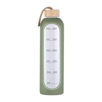 Stiklinė gertuvė KiCA Hydro Glass 1000 ml, alyvuogių žalia