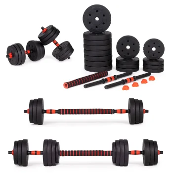 Reguliuojamų svarmenų ir štangos rinkinys Movepro GB-SX, 2x15 kg (30 kg)
