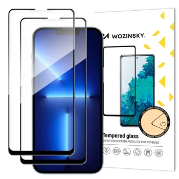 Apsauginis stiklas Wozinsky Full Glue skirtas Xiaomi Redmi 14C 5G, 2 vnt., juodas