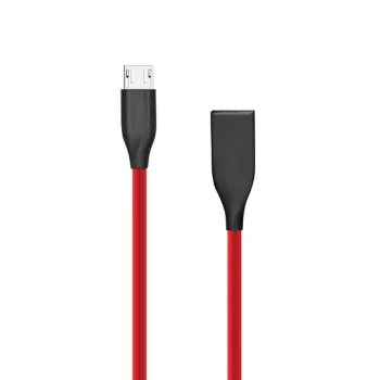 Silikoninis laidas Extra Digital USB - Micro USB, 2m, raudonas