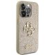 Guess dėklas iPhone 15 Pro telefonui Fixed Glitter Big 4G, auksinis