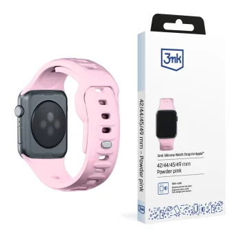 3mk silikoninis laikrodžio dirželis Apple Watch 42 / 44 / 45 / 49 mm, rožinis