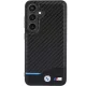 BMW dėklas Samsung Galaxy S24 telefonui Leather Carbon, juodas