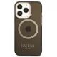 Guess Gold Outline Translucent MagSafe Case for iPhone 13 Pro Max - Black