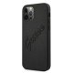Guess iPhone 12 Pro Max dėklas Saffiano Vintage Script, juodas