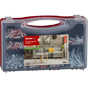 Sraigtų ir kaiščių rinkinys Fischer Master-Box XL Living Area, 280 vnt.