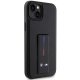 BMW Grip Stand Hot Stamp dėklas iPhone 14 Plus / 15 Plus, juodas