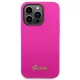 Guess Silicone Vintage Gold Logo dėklas iPhone 14 Pro Max, fuksijų spalvos