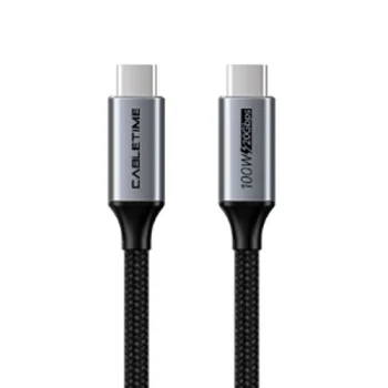 USB-C į USB-C laidas USB 3.2 Gen 2, 20 Gbps, 100W, 4K 60Hz, 1 m, juodas