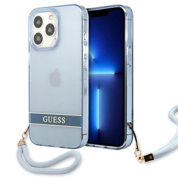 Guess iPhone 13 / 13 Pro Case Translucent Strap, Blue