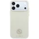 Guess Grained Round Strass Logo MagSafe dėklas skirtas iPhone 18 Pro Max / 17 Pro Max, smėlio spalvos
