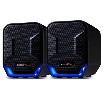 Kompiuterinės kolonėlės Audiocore AC865 B 6W USB 3.5mm su LED, juodos