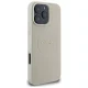 Guess dėklas iPhone 16 Pro Max telefonui Grained Ring MagSafe, smėlio spalvos
