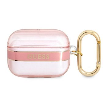 „Guess Strap Collection“ TPU dėklas skirtas „AirPods Pro“, rožinis