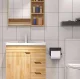 Toilet Paper Holder with Shelf, Black/Gold