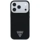 Dėklas Guess Grained Triangle Logo MagSafe telefonui iPhone 17 Pro / 18 Pro, juodas