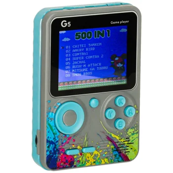 Portable Retro Game Console, 500 Games, Grey