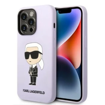 Karl Lagerfeld Silicone Ikonik dėklas skirtas iPhone 14 Pro Max, violetinis