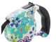 Retractable Dog Leash with Lock, 5m, up to 15kg, White with Flowers