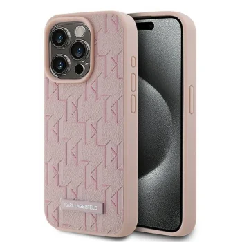 Karl Lagerfeld dėklas iPhone 15 Pro Max telefonui, rožinis
