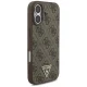 Dėklas Guess 4G Strap Triangle Logo MagSafe skirtas iPhone 17, rudas