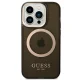 Guess Gold Outline Translucent MagSafe dėklas iPhone 14 Pro, juodas