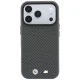 BMW M Quadrille Kevlar Metal Logo MagSafe dėklas iPhone 17/18 Pro Max, pilkas