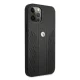 BMW dėklas iPhone 12 / 12 Pro telefonams Leather Curve Perforate, juodas