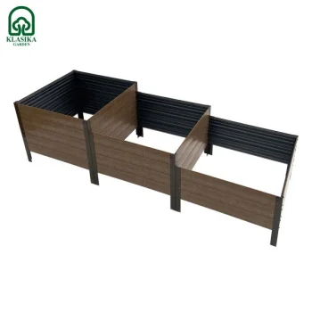 KLASIKA Woodlook pakopinė pakelta lysvė 225x75 cm, pilka