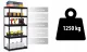 Folding Metal Rack Shelf for Home Office Warehouse, 183x90x45cm, Black