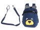 Teddy Bear Kids Backpack with Safety Leash, Navy Blue