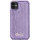 Guess dėklas iPhone 11 / Xr Sequin Script Metal, violetinis