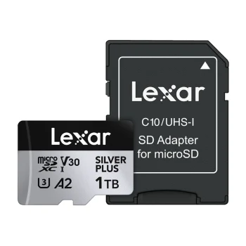 Atminties kortelė Lexar High-Performance Silver Plus microSDXC 1TB + adapteris