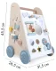 ECOTOYS Educational Wooden Baby Push Walker with Activity Center