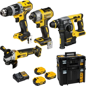 Akumuliatorinių įrankių rinkinys DeWalt DCK422P3T-QW 18V XR su 3x 5.0Ah akumuliatoriais